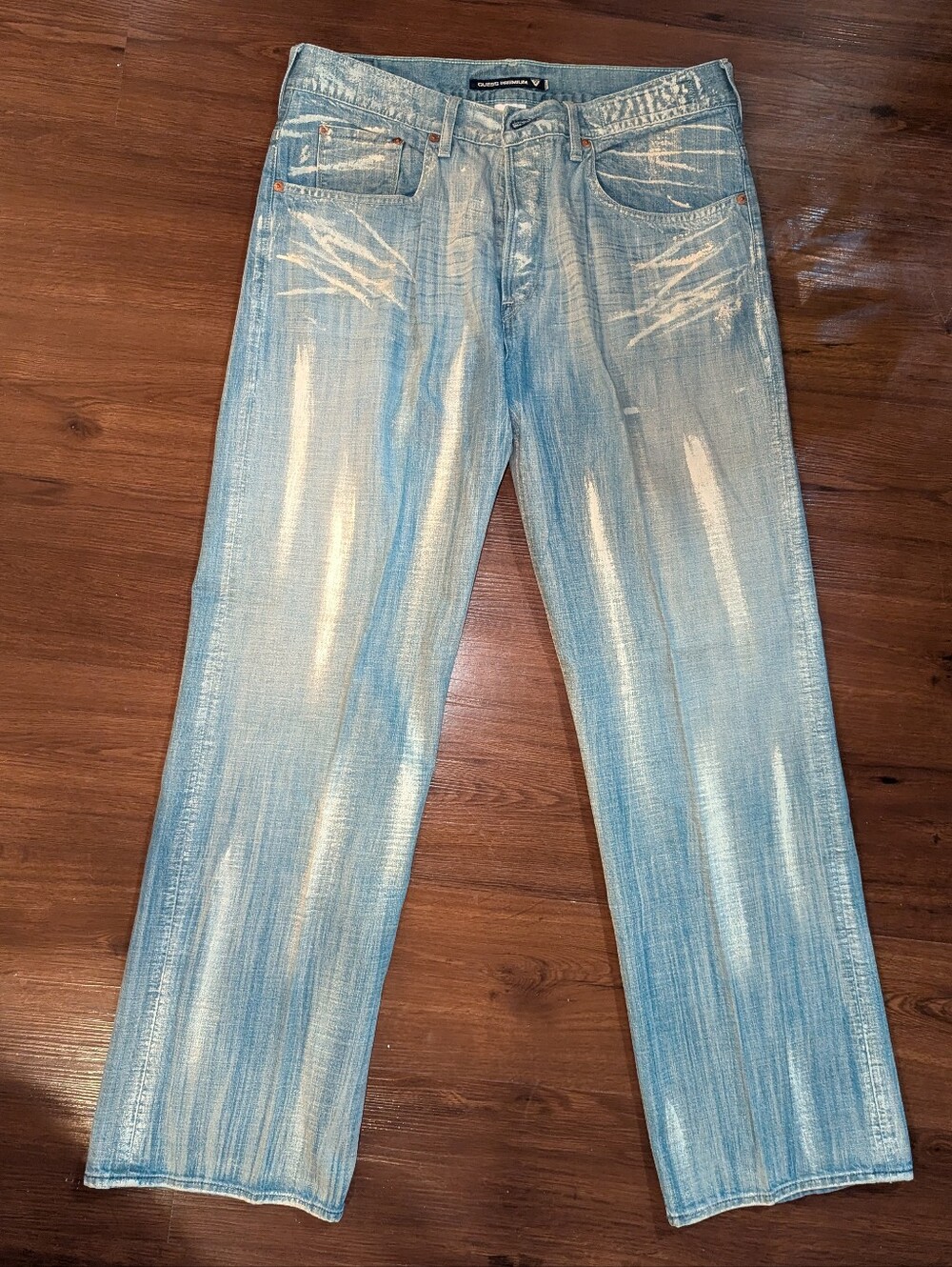 Guess Vintage 2000s Painted Button Fly Jeans, Men's 36x32